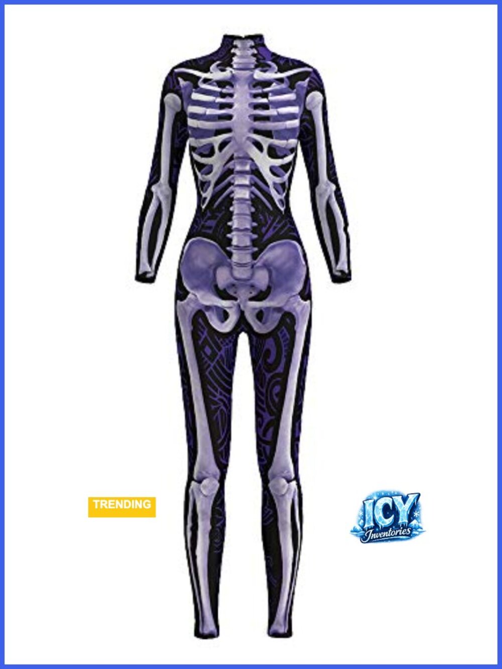 Women's Skeleton Print Jumpsuit Costume 3D Stretch Bodysuit Halloween